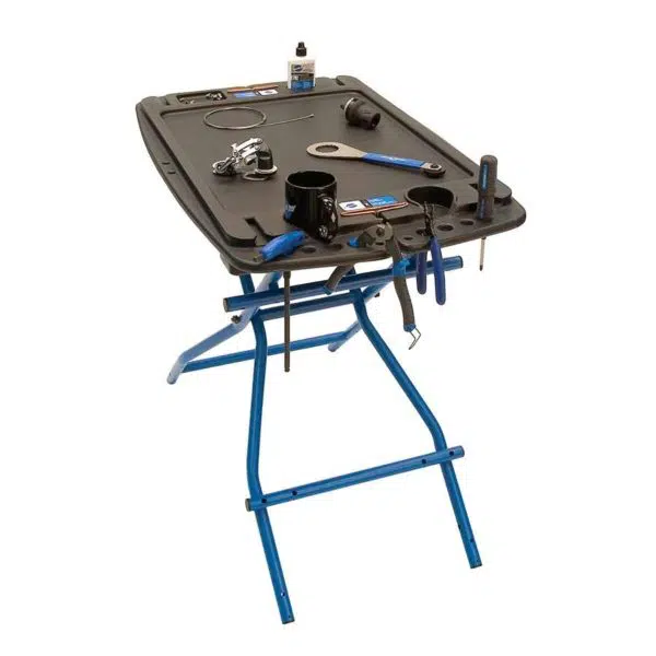 Park Tool PB-1 Portable Workbench partially loaded