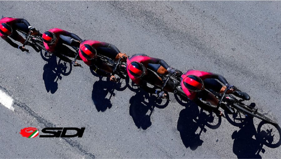 Team Ineos paceline wearing Sidi shoes