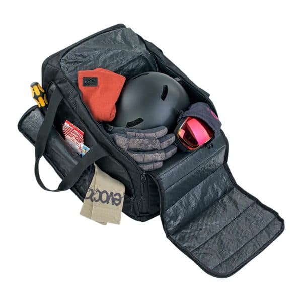 EVOC Gear Bag 35 open with ski gear