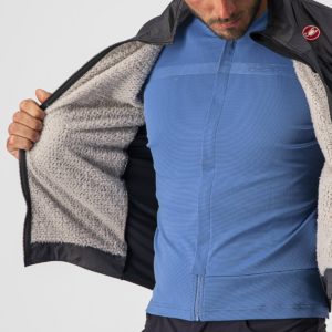 Castelli Unlimited Puffy Vest opened up to show fleece lining