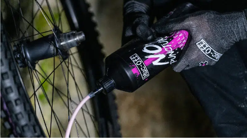 Muc-Off Tubeless Sealant being injected