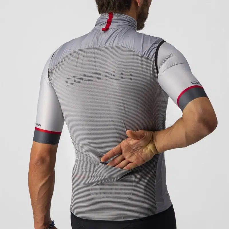 Castelli Aria Vest silver gray rear pocket