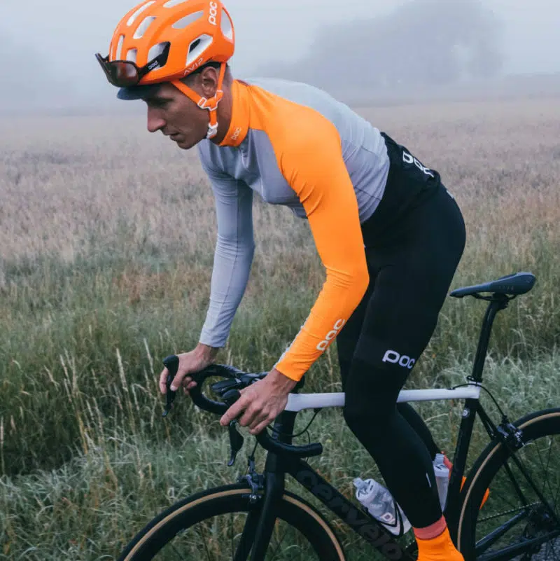 Cyclist Wearing POC Thermal Legs