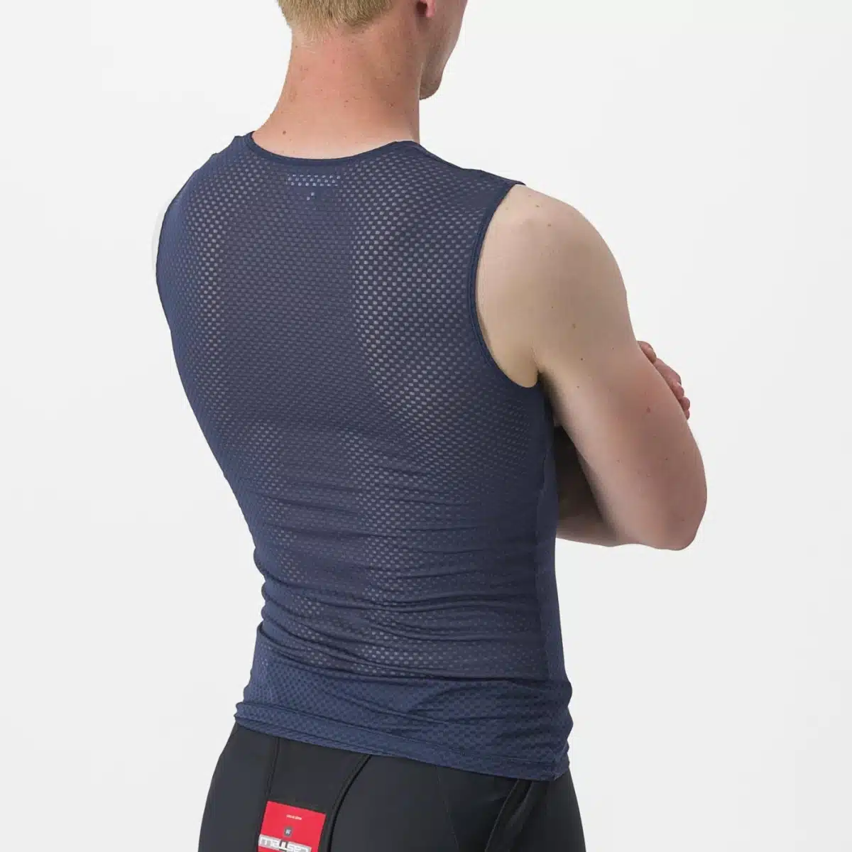 Castelli Pro Mesh 2.0 sleeveless baselayer belgian blue back shoulder