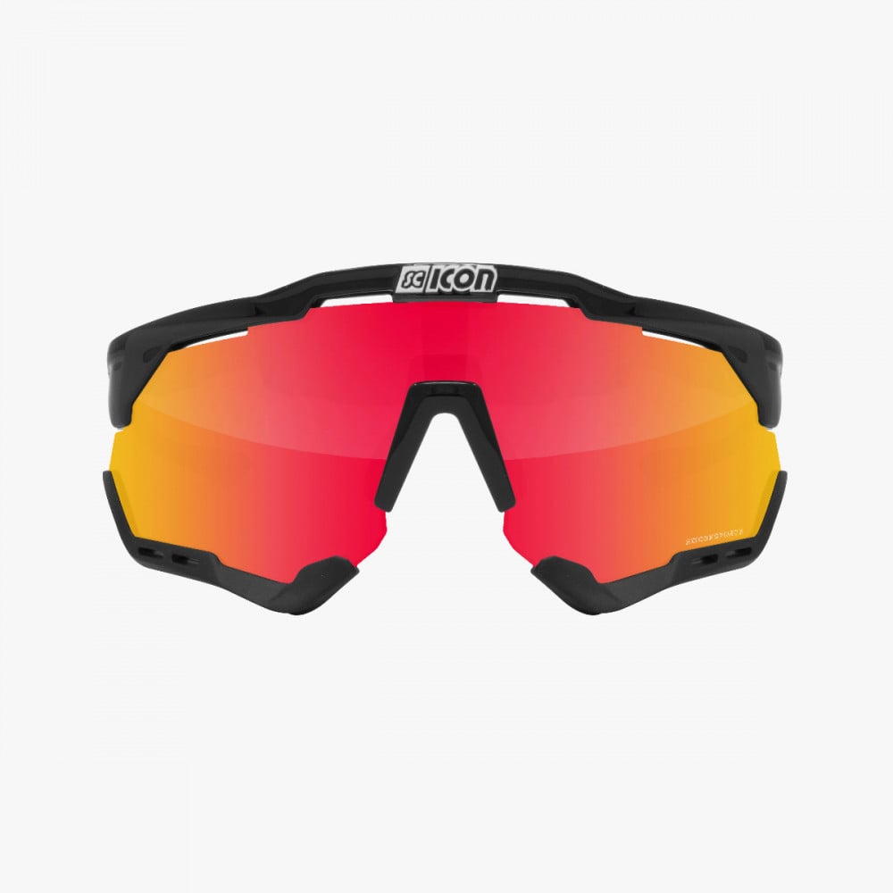Scicon Aeroshade XL Sunglasses Black Multimirror red lens