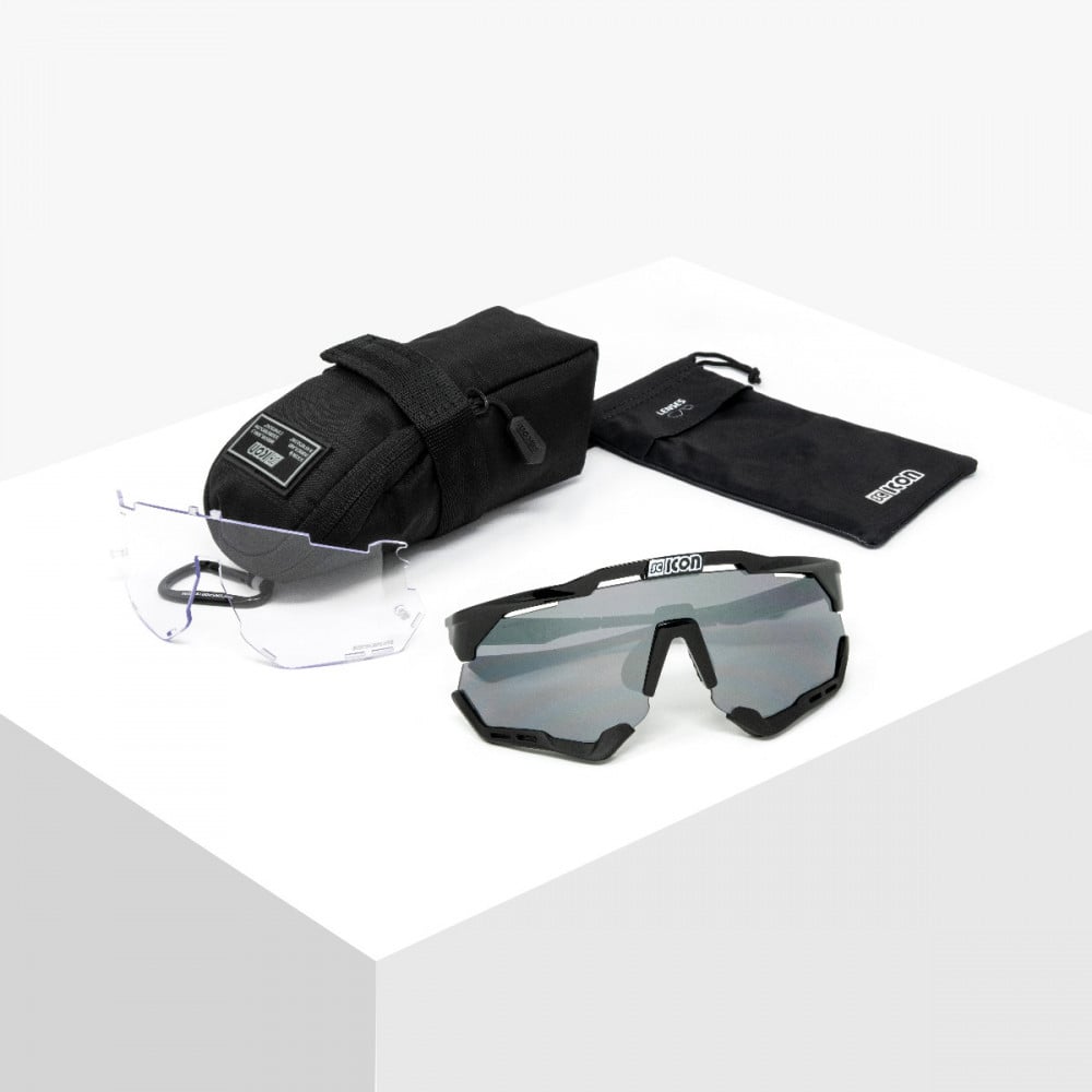 Scicon Aeroshade XL Sunglasses Black Multimirror silver on table