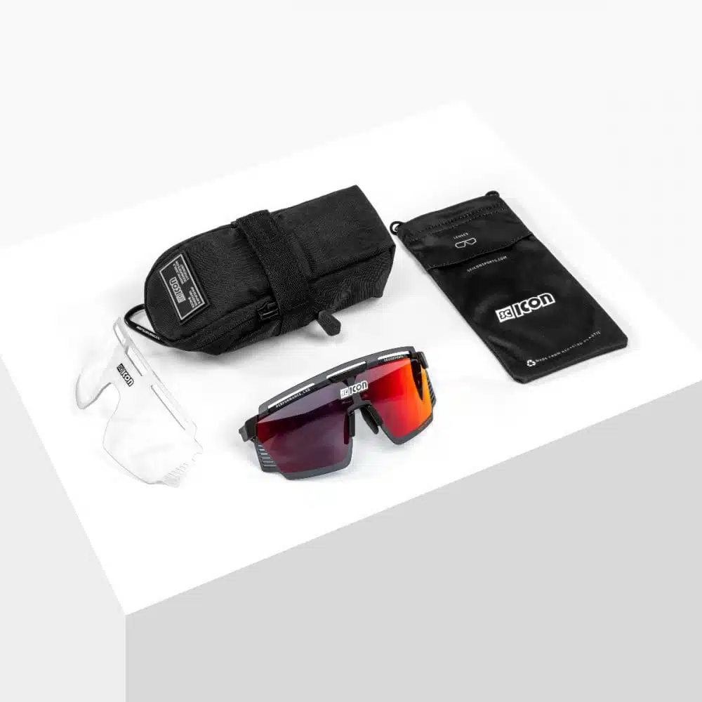 Scicon Aerowatt Sunglasses Crystal Multimirror Red on table