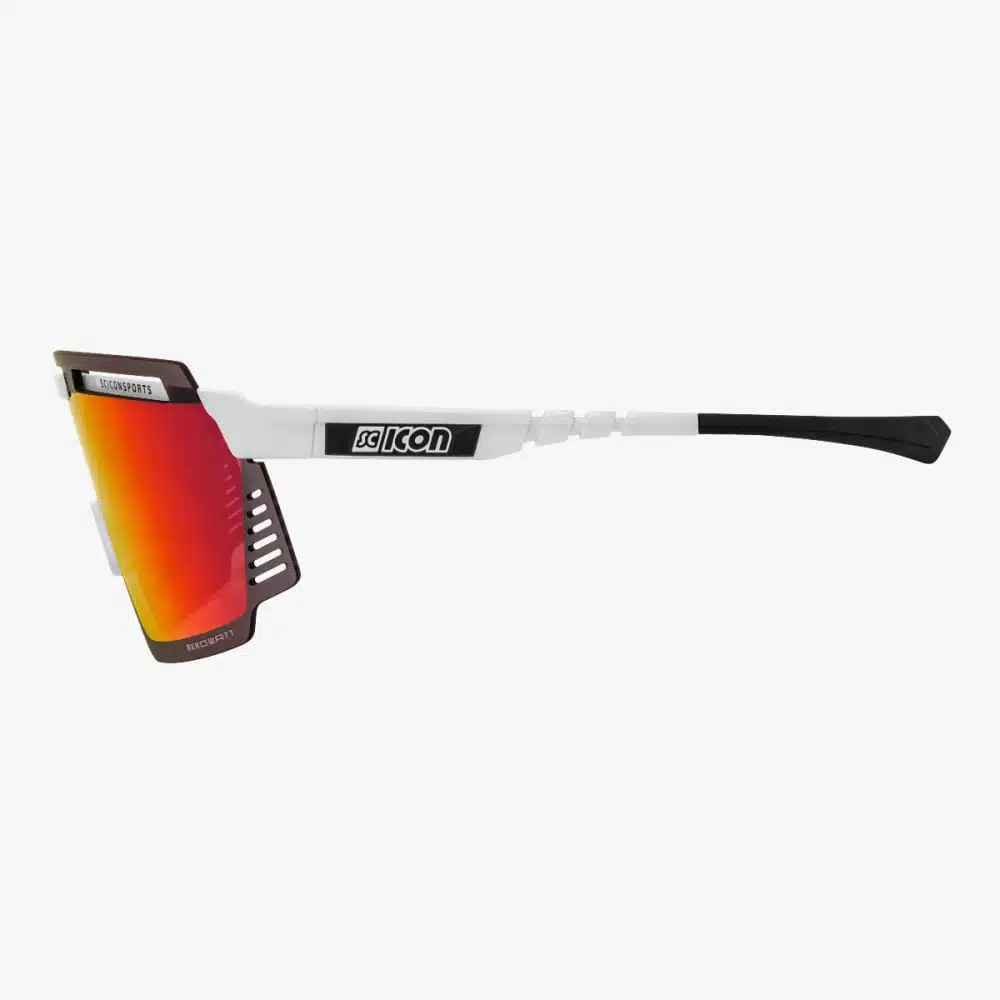 Scicon Aerowatt Sunglasses White Gloss Multimirror Red side profile