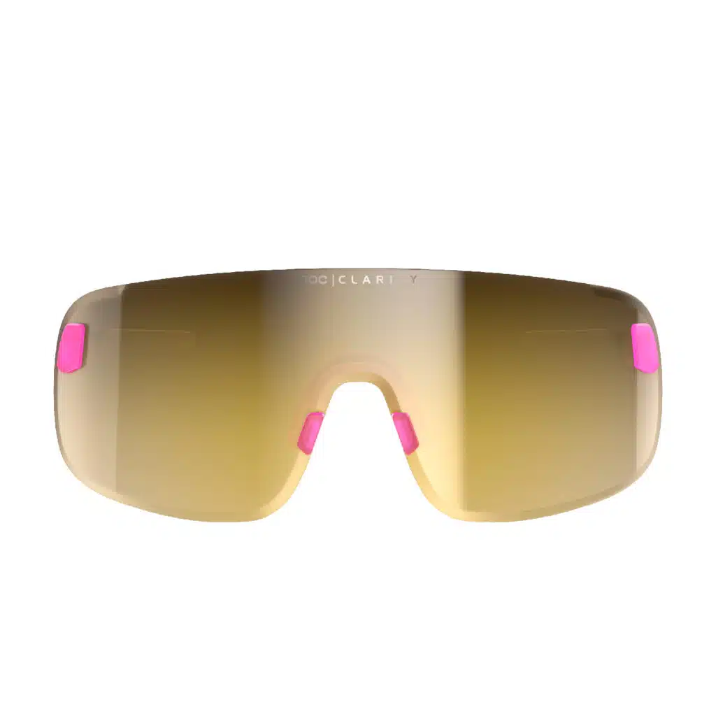POC Elicit Sunglasses Argentite Silver Fluo Pink lens