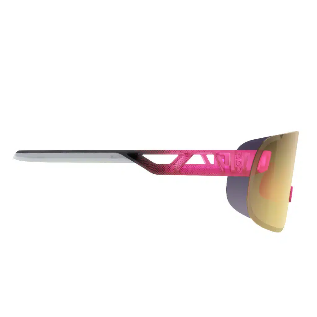 POC Elicit Sunglasses Argentite Silver Fluo Pink side profile