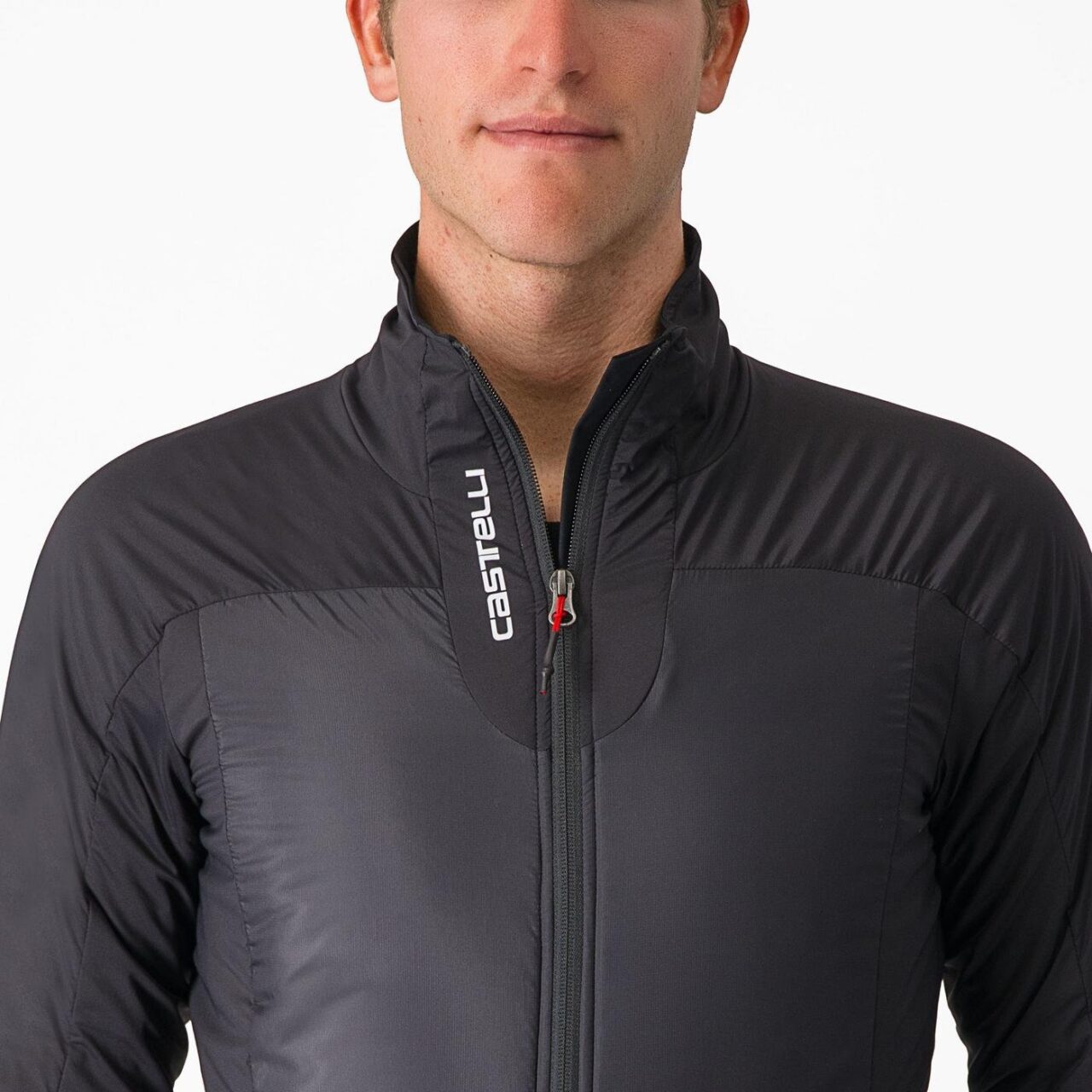 Castelli Fly Thermal Jacket Black close up of collar