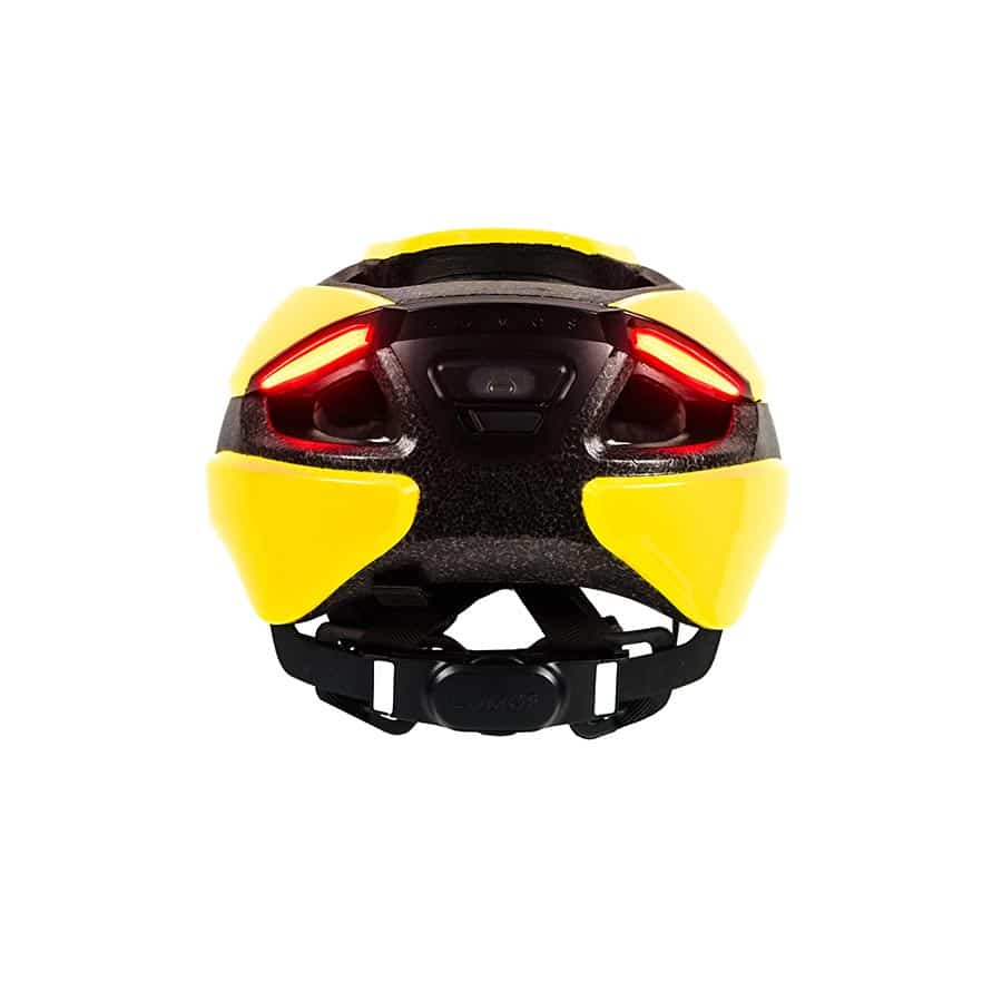 Lumos Ultra Mips Helmet Raincoat Yellow rear