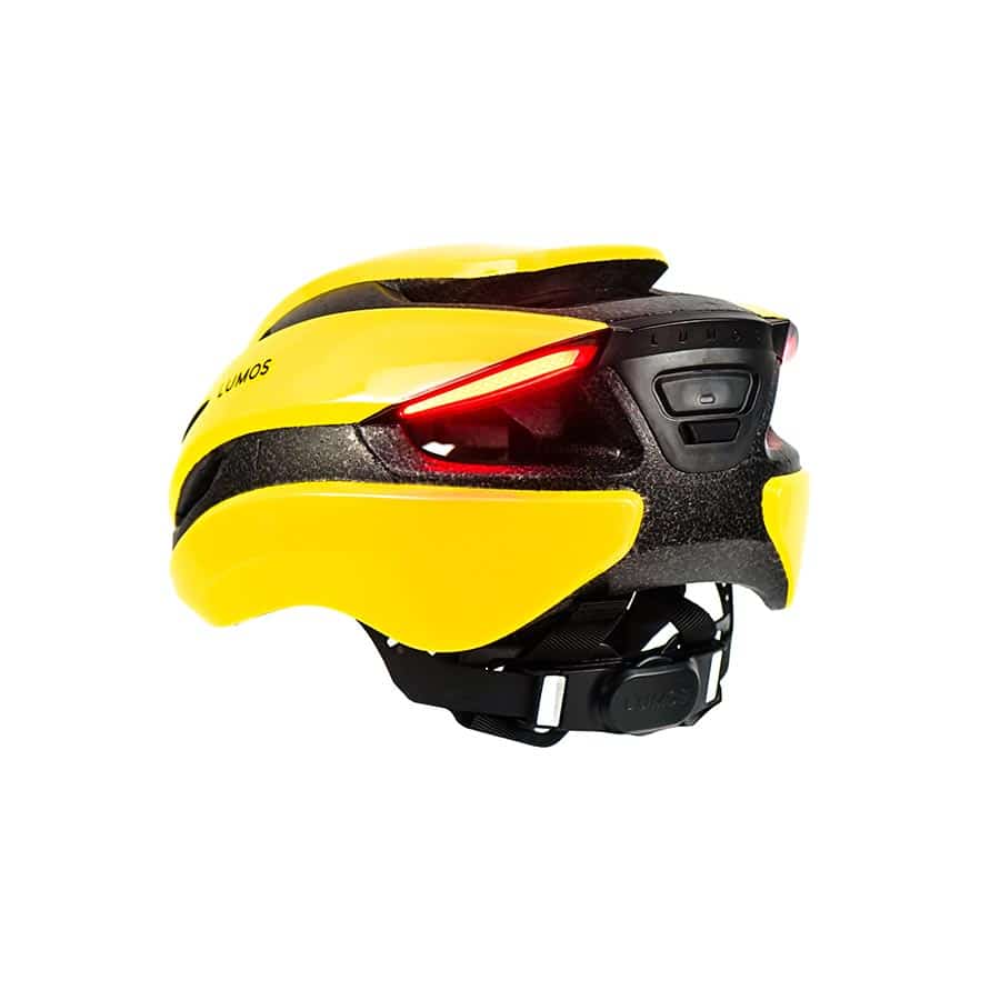 Lumos Ultra Mips Helmet Raincoat Yellow rear angle