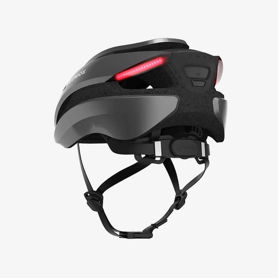 Lumos Ultra Mips Helmet Raincoat Ash Gray rear angle