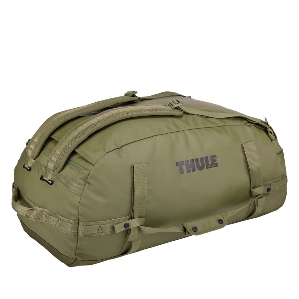 Thule Chasm Duffel 90L olive strap side