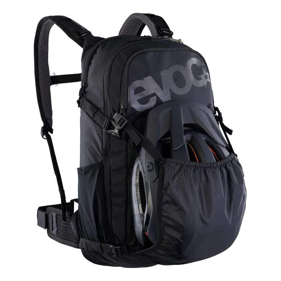 EVOC Stage 18 Backpack black with helmet