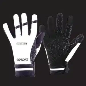 Proviz Reflect360 Waterproof Cycling Gloves Grey showing reflective capability