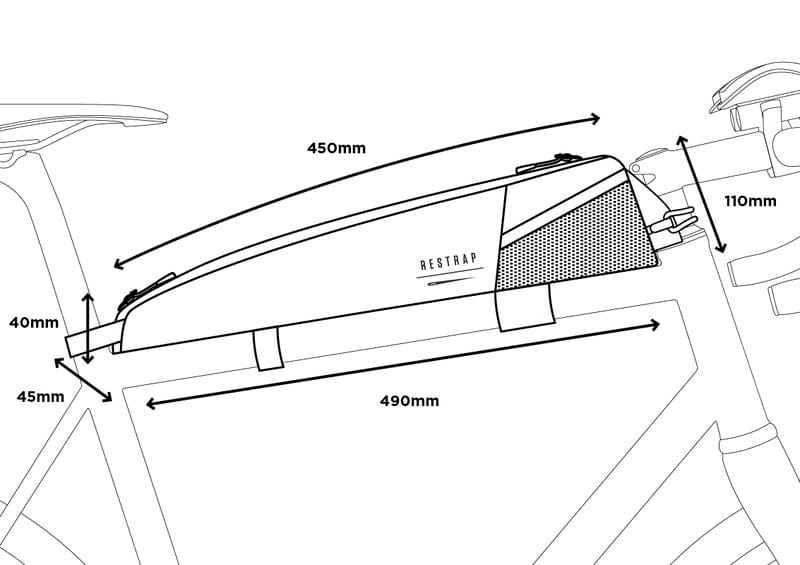 Restrap Race Top Tube Bag Long - Size Guide