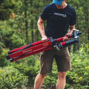 Feedback Sports Pro Mechanic HD Repair Stand carried by man