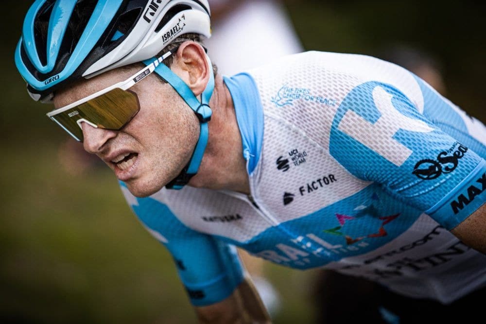 professional cyclist wearing scicon aerowing cycling sunglasses