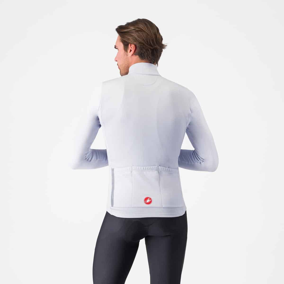Castelli Entrata Thermal Jersey Silver Grey/Brilliant Orange