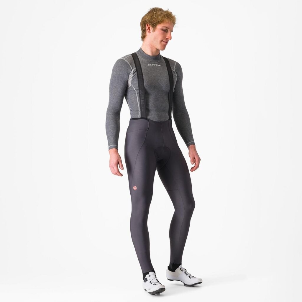 Castelli Espresso Bibtight Dark Gray front with base