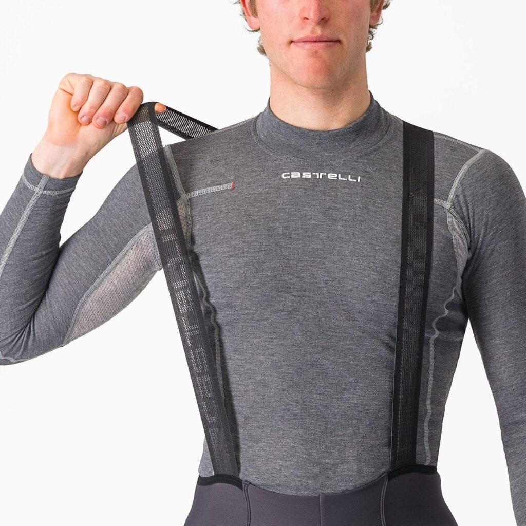 Castelli Espresso Bibtight Dark Gray straps