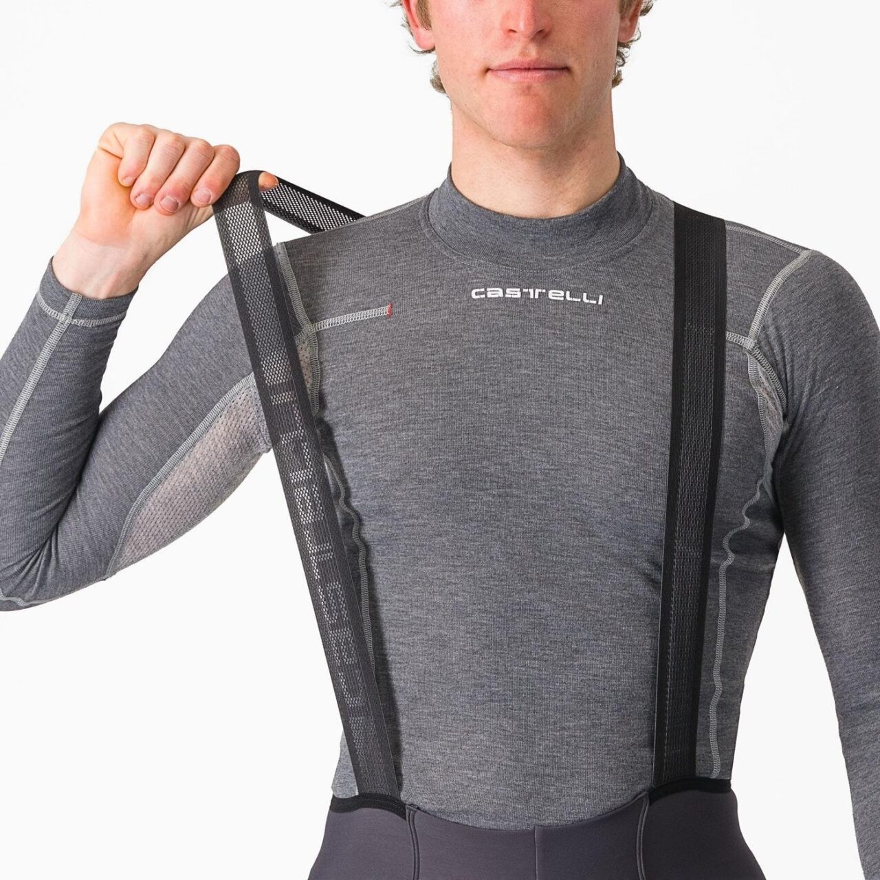 Castelli Espresso Bibtight Dark Gray straps