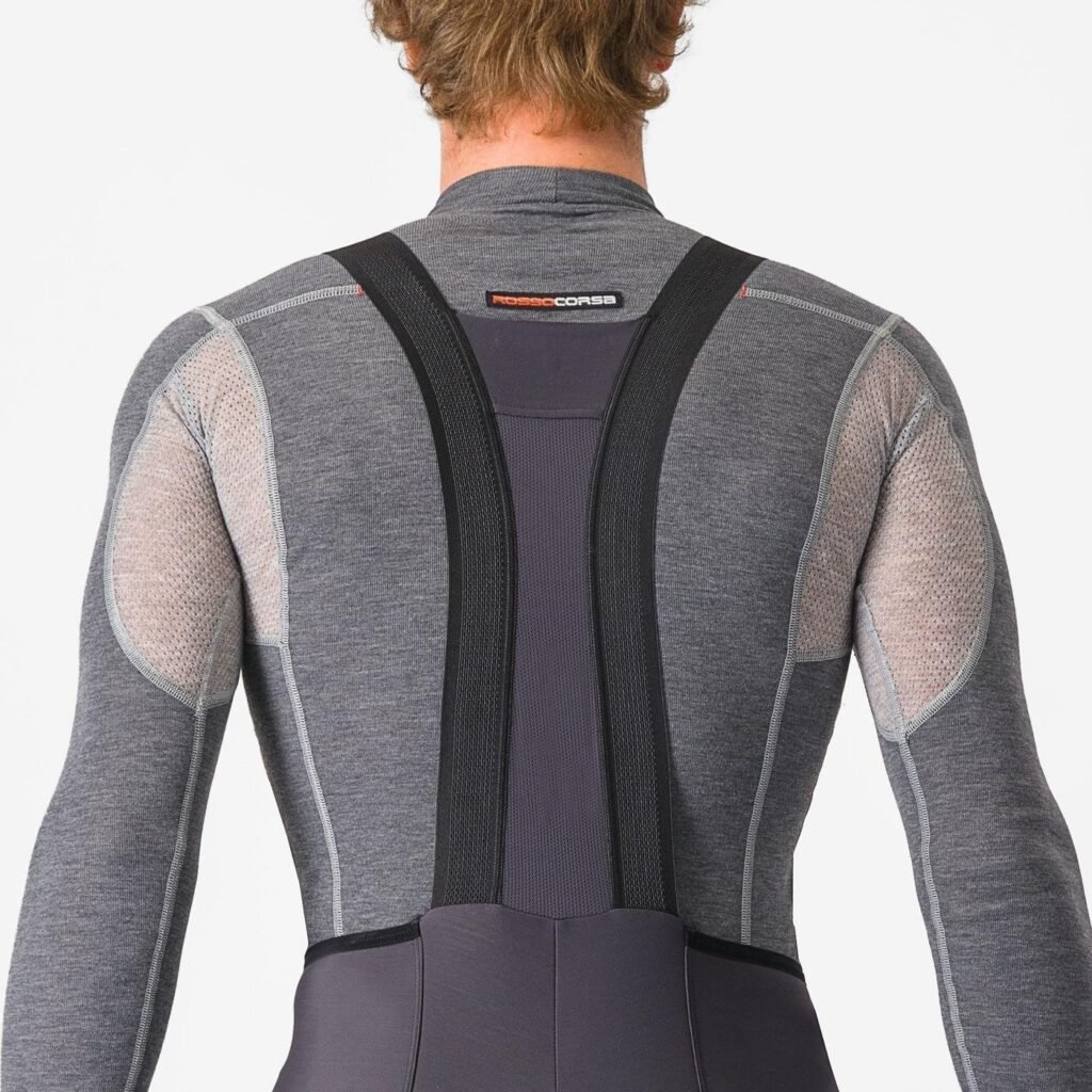 Castelli Espresso Bibtight Dark Gray rear straps