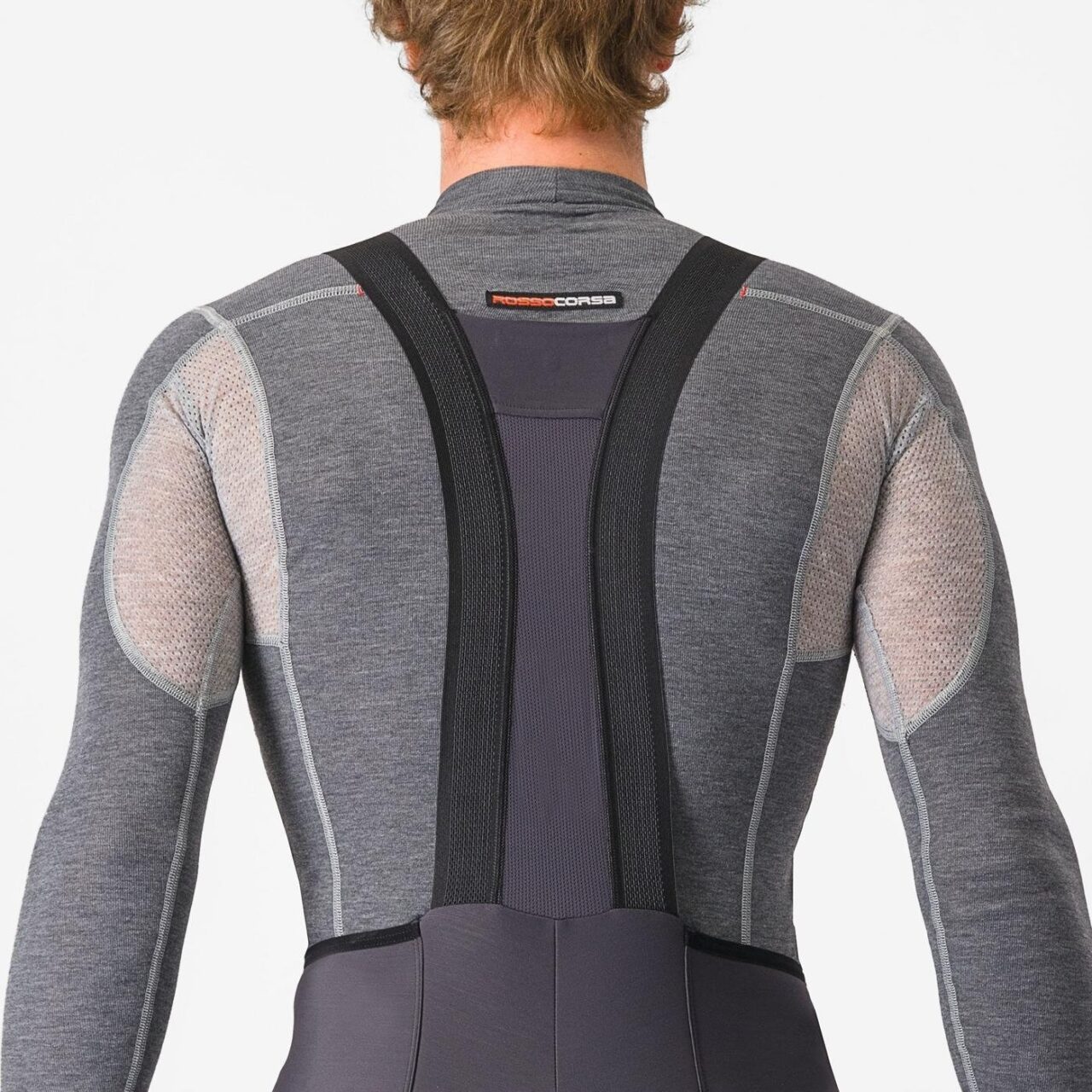 Castelli Espresso Bibtight Dark Gray rear straps