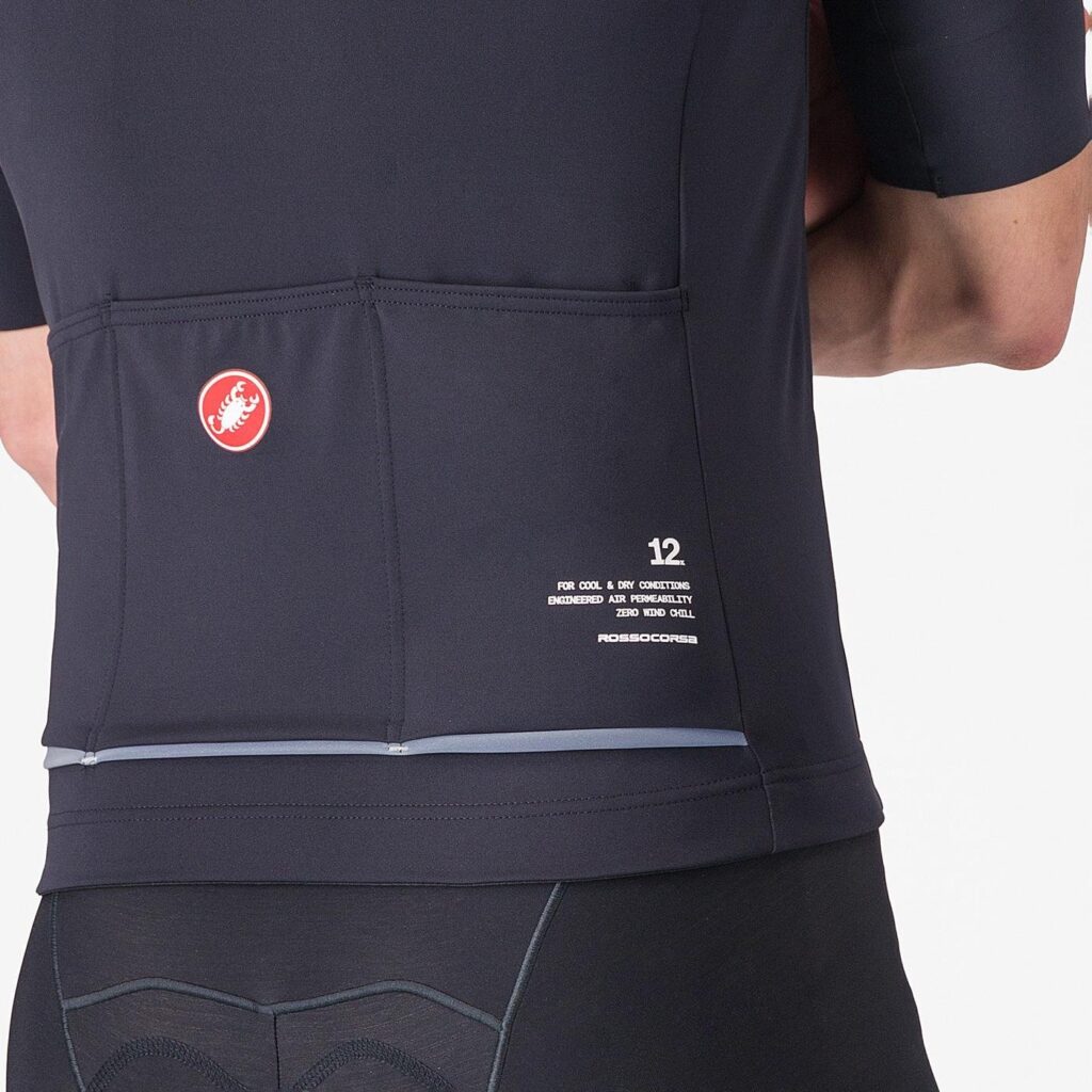 castelli do.di.ci short sleeve jacket rear pocket close up