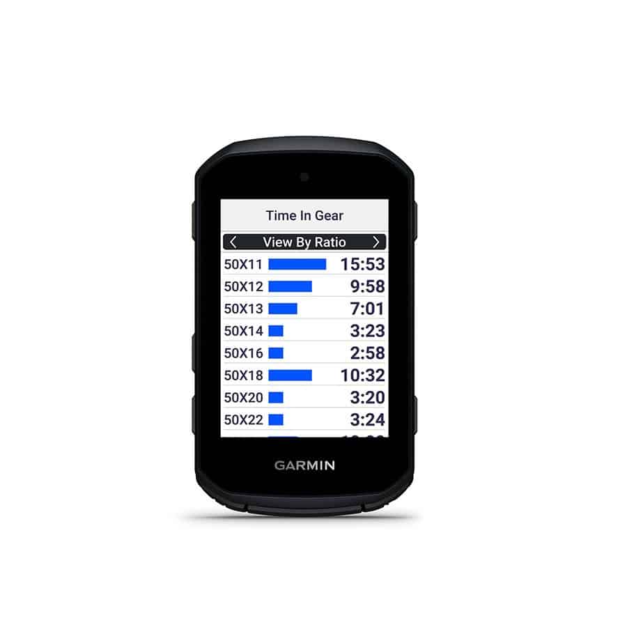 Garmin Edge 550 Bike computer gear ratio screen