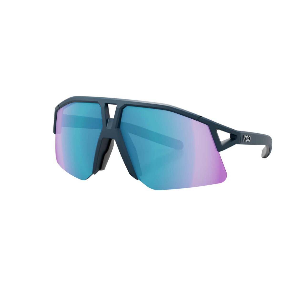 Koo Hype Sunglasses Dark Blue Matt/Turquoise Mirror