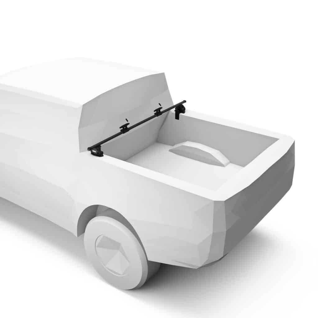 Thule Bed Rider Pro Bike Rack rendering of rack in truck