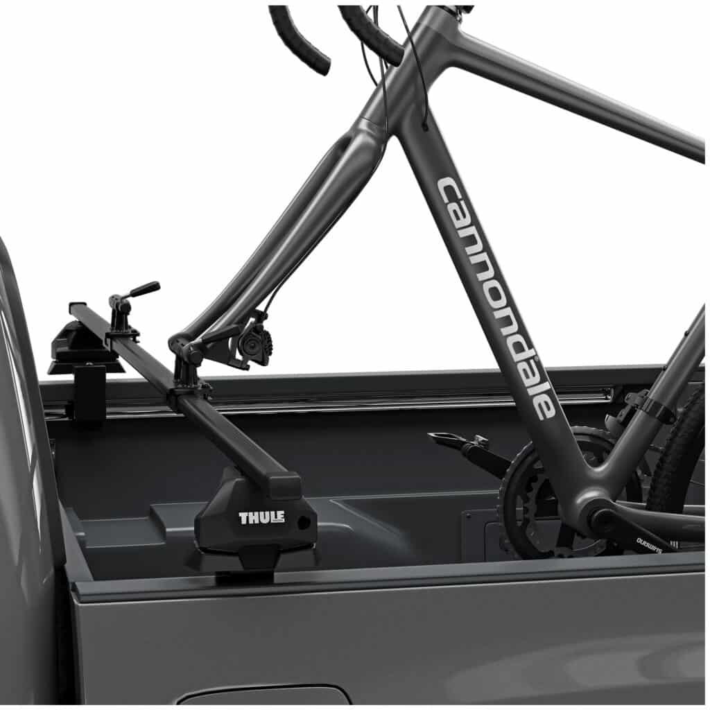 Thule Bed Rider Pro Bike Rack close up of bike on truck