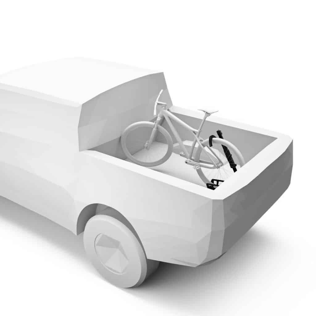 Thule Insta-Gator Pro Truck Bike Rack rendering in truck with bike