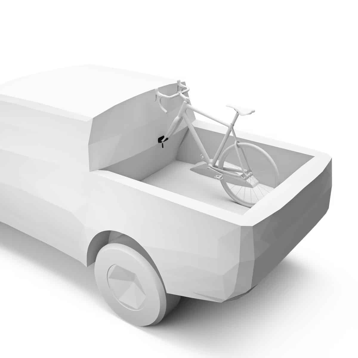 Thule Low Rider Pro Truck Bed Bike Rack rendering with bike