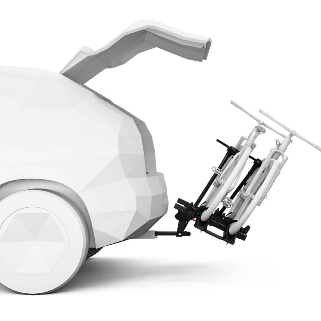Thule OutPace 2-Bike Hitch Platform rack rendering of tilt