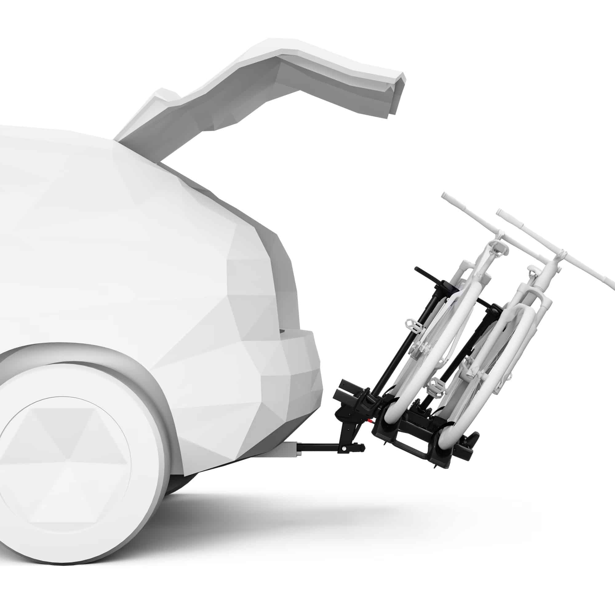 Thule OutPace 2-Bike Hitch Platform rack rendering of tilt