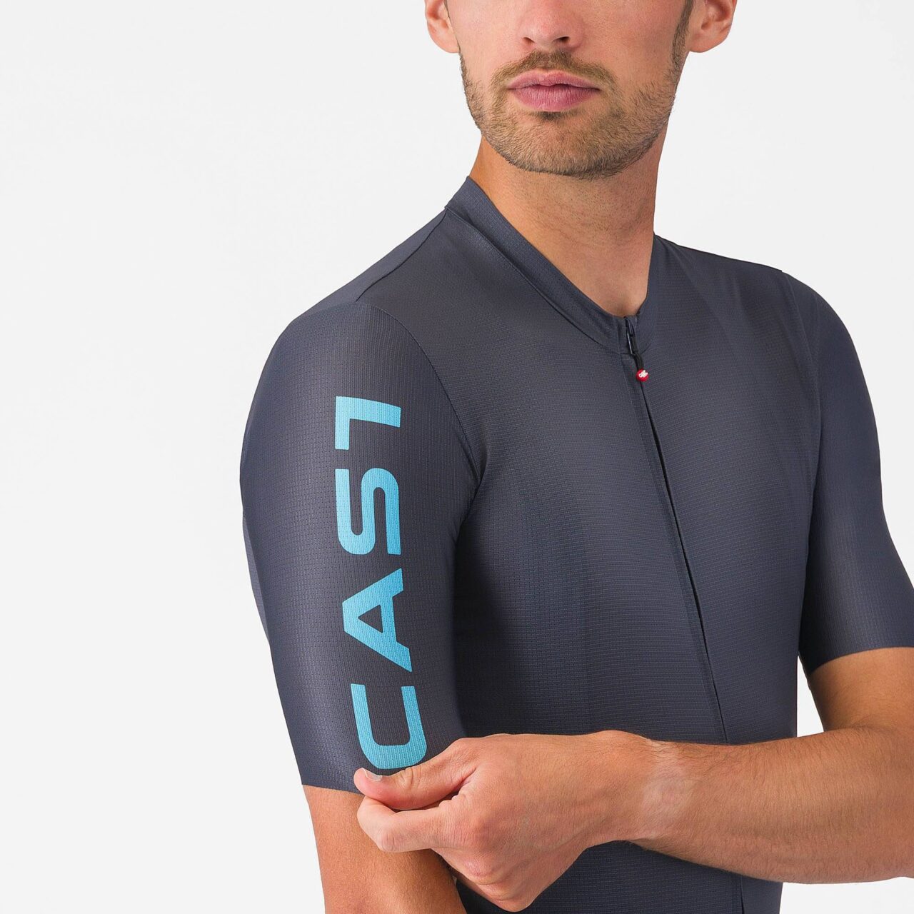 CASTELLI Entrata Apex Jersey Twilight Blue/Neon Cobalt (right sleeve)