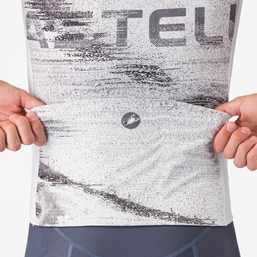 CASTELLI Stratus Logo Jersey White/Smoky Gray (pockets)