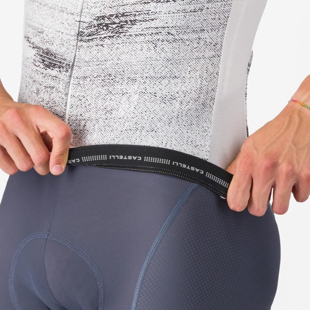 CASTELLI Stratus Logo Jersey White/Smoky Gray (waistband)