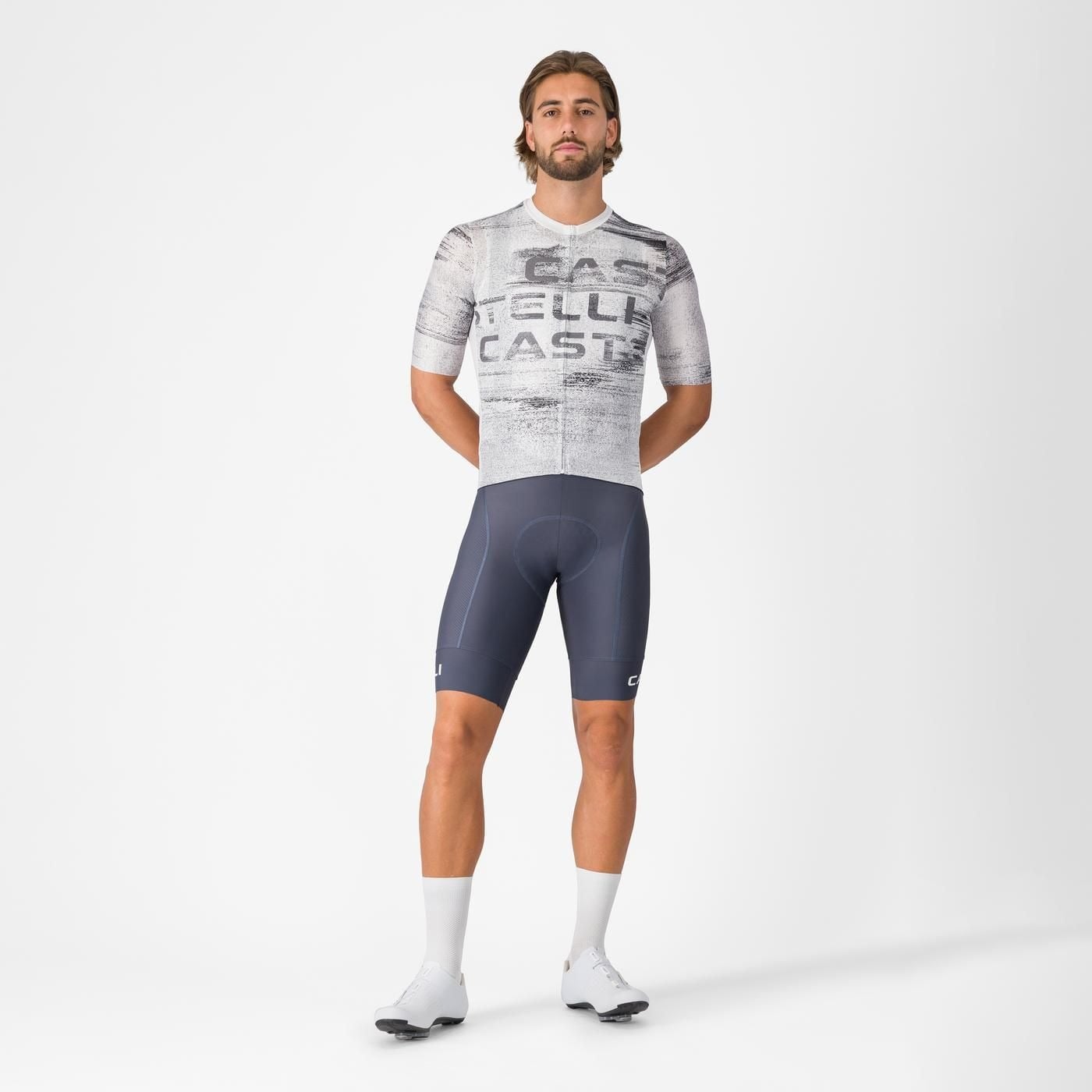 CASTELLI Stratus Logo Jersey White/Smoky Gray