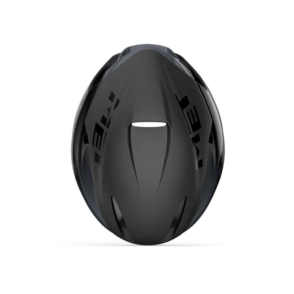 Met Manta MIPS helmet black matt glossy top view