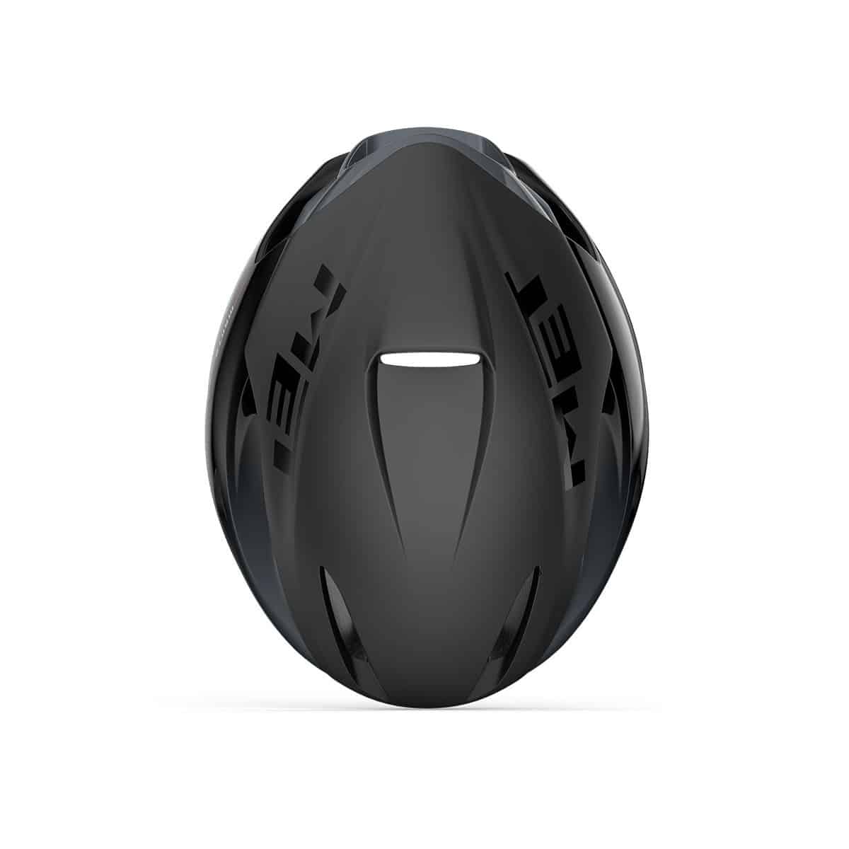 Met Manta MIPS helmet black matt glossy top view