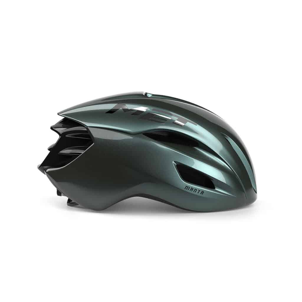 Met Manta MIPS helmet Hyper Teal side profile