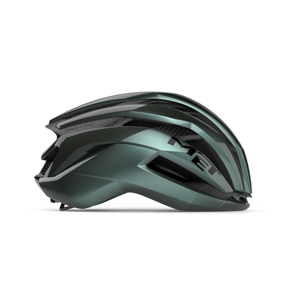MET Trenta 3K Carbon MIPS Helmet Hyper Teal side profile