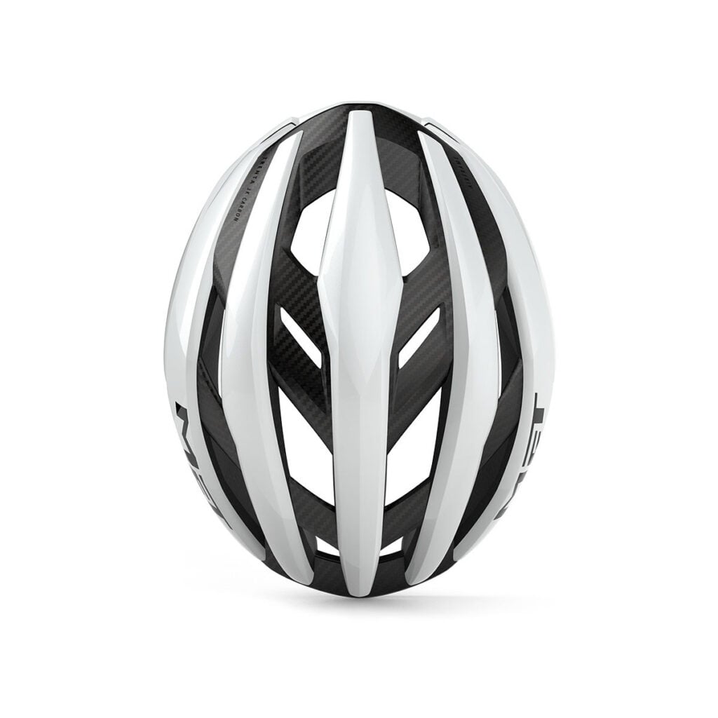 MET Trenta 3K Carbon MIPS Helmet White top view