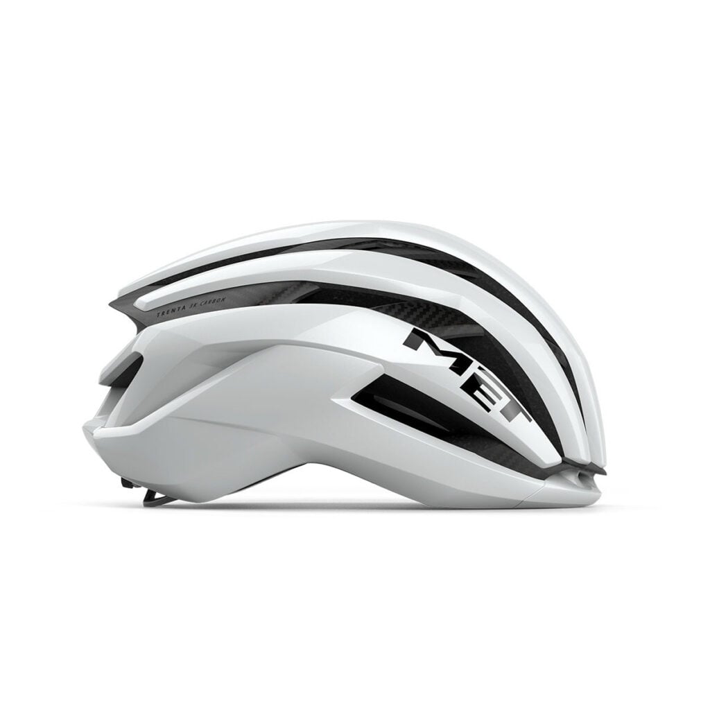 MET Trenta 3K Carbon MIPS Helmet White side profile