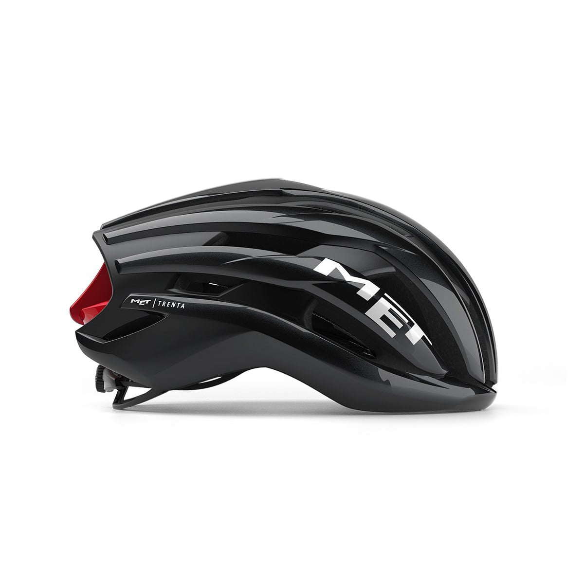 MET Trenta MIPS Helmet Black Red Gloss side profile